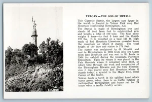 Vulcan The God Of Metals Gigantic Statue Birmingham Alabama RPPC Photo Postcard - Picture 1 of 2