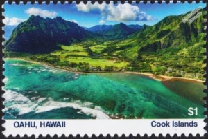 OAHU (Hawaii USA) Mountains Islands of the Pacific Stamp # 5 (2019 Cook Islands) - Picture 1 of 1
