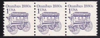 2225 Transportation Issue – 1c "Omnibus 1880s" PNC 3 Plate # 2 Dull Gum MNH - Image 1 of 2