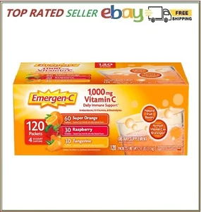Emergen-C 1000 mg Vitamin C Daily Immune Support Variety Pack Drink Mix, 120 Pk - Picture 1 of 5