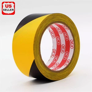 1.75”x118’ Yellow and Black Hazard Marking Safety Vinyl Floor Tape 6Mil 36yd - Picture 1 of 5