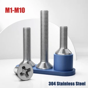 Phillips Countersunk Screw Flat Head Bolts 304 Stainless Steel M1/M1.2...-M10 - Picture 1 of 249