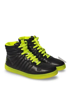 NIB New Gucci Kids Lace Up Sneakers - Black Leather Size 33 US 2 - Picture 1 of 5