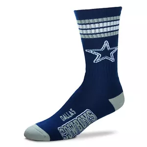 Dallas Cowboys Men's Crew Socks Youth Size 1 to 5 4 Stripe - Picture 1 of 1
