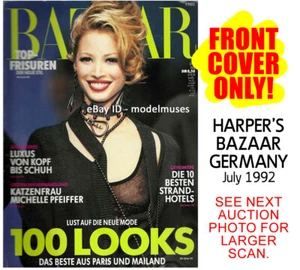 COVER ONLY - HARPER'S BAZAAR Germany July 1992 CHRISTY TURLINGTON - Picture 1 of 2