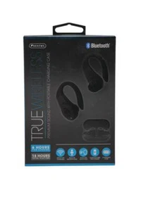 Sentry BT998 True Wireless Earhooks Earbuds with Portable Charging Case, Black - Picture 1 of 5