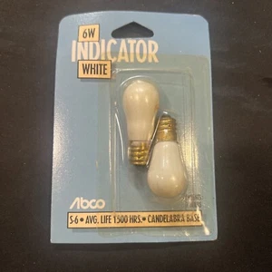 NEW Ancient 6W 120 Volt Bulb S6 White E12 Candelabra Base 2pk As Pics😍 - Picture 1 of 4