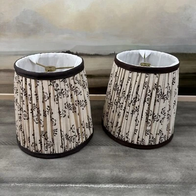 GreenRow Impreso 8” Lámpara Cónica Tonos Marrón Multicolor Extra Pequeño Set/2 Leer Foto 1 de 4