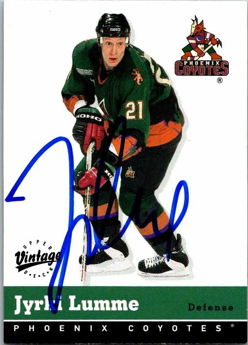 Jyrki Lumme autographed hockey card Phoenix Coyotes 2000 Upper Deck Vintage #279 - Image 1 of 1