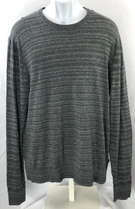 Michael Kors lt cotton knit sweater pullover XL gray stripe long sleeve classic - Picture 1 of 5