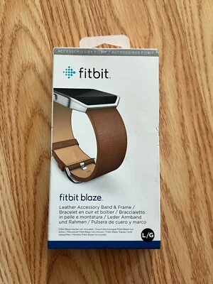 Banda y marco grande Fitbit Blaze de cuero camel Foto 1 de 2