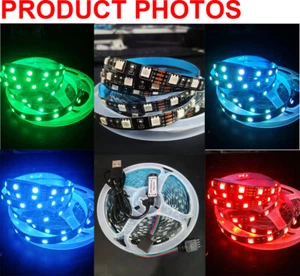 USB LED RGB Strip Light 5050 60SMD Colour Changing Controller 1-5M TV Clearance - Picture 1 of 13