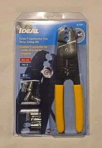 IDEAL Coax Strip And Crimp Tool Wire Stripper Kit 30-433F  RG-59 RG -6 NEW - Picture 1 of 2