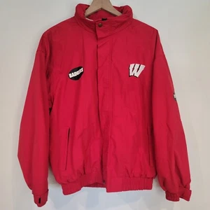Vintage Reebok Wisconsin Badgers Jacket Windbreaker Made In USA Zip Up - Picture 1 of 13