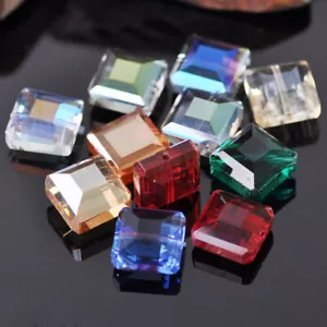 10 un. cuentas sueltas de cristal facetado cuadrado de 13 mm para hacer joyas hágalo usted mismo - Imagen 1 de 15