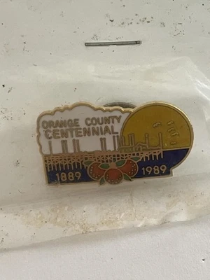 Vintage 1989 Orange County Centennial Enamel Lapel Pin Badge California Souvenir - Image 1 of 3