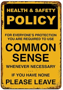 Common Sense - Retro Tin Sign - 20 x 30 cm Portrait - Picture 1 of 1