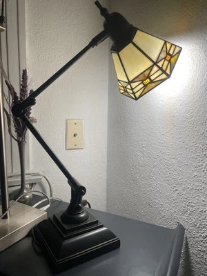 Tiffany Swing Arm Bankers Lamp - Image 1 of 2
