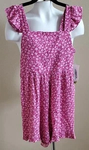 Girl Colorful Planet Magenta Floral Ruffle Straps Gauzy Romper Size M XL XXL NWT - Picture 1 of 1