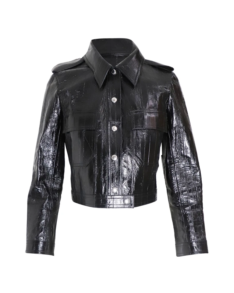 Louis Vuitton Cropped Jacket in Black Leather - Image 1 of 3