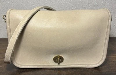 Bolso Bandolera Coach Penny De Colección Bolsillo Hueso Marfil Cuero 9755 Foto 1 de 4