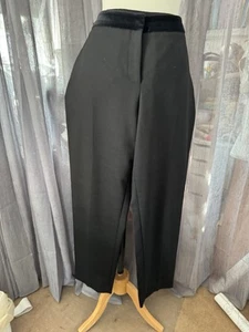 Pantalones a medida Hobbs para mujer negros mezcla de lana talla UK12 con bolsillos en muy buena condición - Imagen 1 de 8