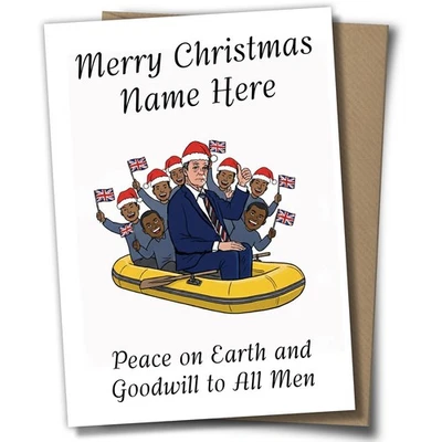 BLIND EYE Nigel Farage Reform Personalised Christmas Xmas Card FUNNY v2