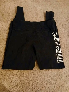 Justice Active Girls' Athletic Leggings 10/12 Length Black/White, Size S. - Picture 1 of 1