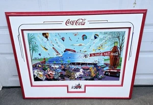 FRAMED THE INCREDIBLE COCA COLA RACE BY MELANIE TAYLOR KENT SIGNED & # 50/50 - Picture 1 of 10