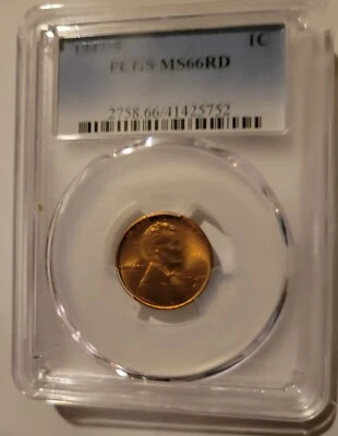 1947 S Lincoln Cent PCGS MS66 RD - Image 1 of 2