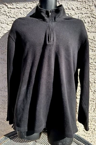 Eddie Bauer Herren Pullover Sweatshirt Sweater 1/4 Zip schwarz gerippt Baumwolle 2XL - Bild 1 von 6