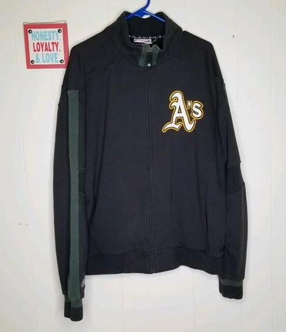 Majestic Athletic Authentic Collection Oakland As Zip Up Sweater L Cover