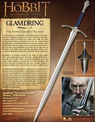 Glamdring Sword of Gandalf Lord of the Rings LOTR scabbard w/Plaque replica - image 1 of 4