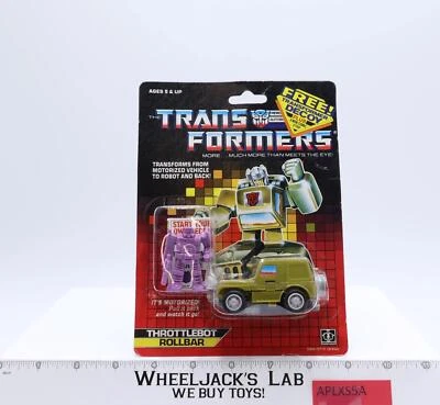 Rollbar Throttlebot W/PURPLE DECOY NEW MOSC 1987 Vintage Hasbro G1 Transformers - Image 1 of 4