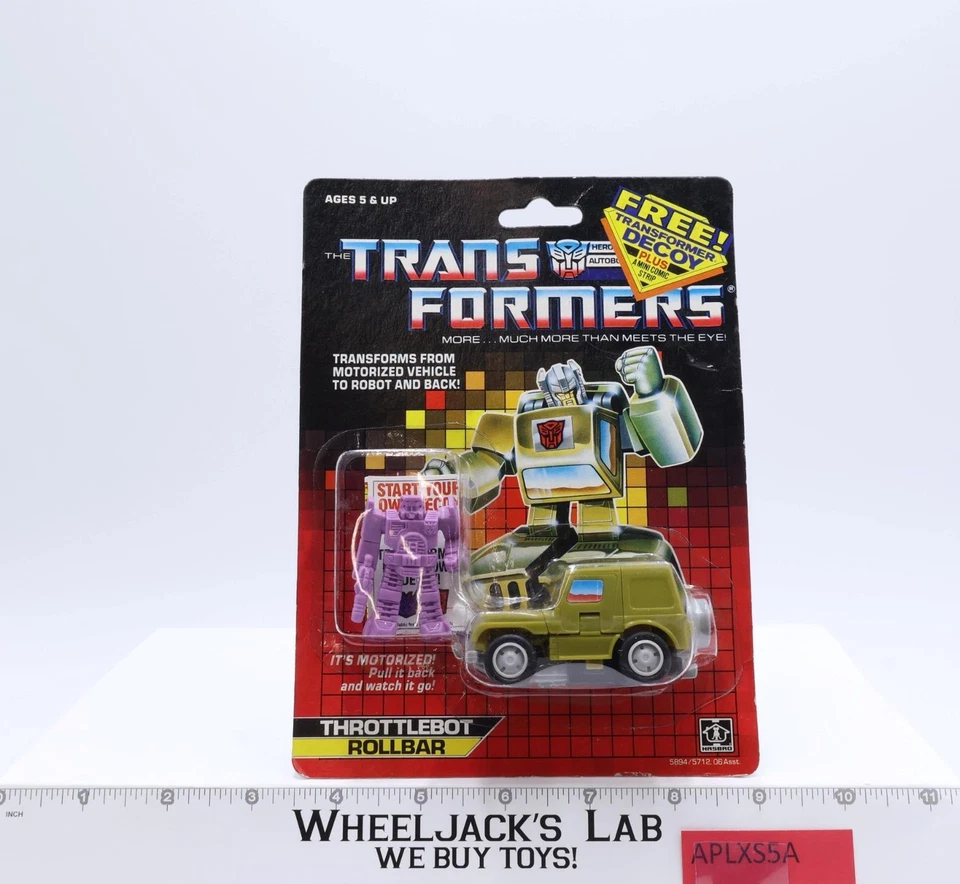 Rollbar Throttlebot W/PURPLE DECOY NEW MOSC 1987 Vintage Hasbro G1 Transformers - Image 1 of 4