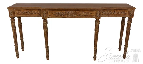 58648EC: French Louis XVI Style Carved Base Console Table Cover