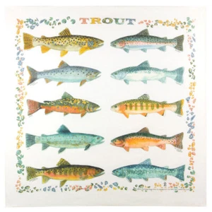 Printed Image Trout Bandanna 22" x 22" Camping Survival Outdoors Fish Fishing - Picture 1 of 1