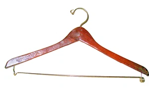 Vintage Beverly Coat Hanger Co Cherry and Metal Suit Hanger - Picture 1 of 5