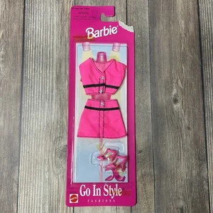 Vintage 90s Barbie Go In Style Fashion Pink Skirt Top Ankle Strap Shoes Clothes - Picture 1 of 8