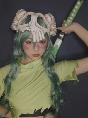 Anime BLEACH Neliel Tu Oderschvank Cosplay Helmet Mask Cos Props Headgear New  - Image 1 of 4