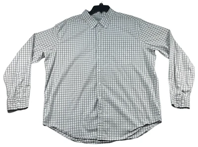 Camisa con botones Falls Creek para hombre talla XL gris blanca a cuadros elástica manga larga Foto 1 de 4