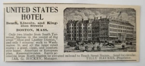 United States Hotel Boston MA Original Ad 1903 Outlook ~3.5x1.5" - Picture 1 of 1