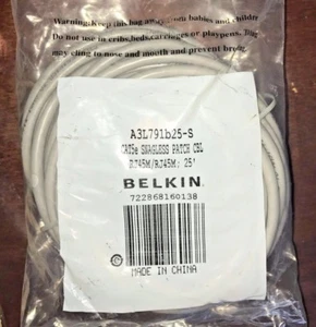 BELKIN-A3L791B25-S_CAT5e- SNAGLESS PATCH CBL-RJ45M/RJ45M; 25" - Picture 1 of 2