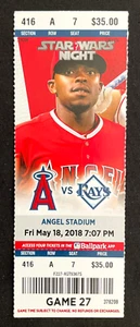 2018 Angels Ticket Stub, Ohtani Rookie Season, (18.05.18), 3x MVP, 1st MLB 50/50 - Bild 1 von 2