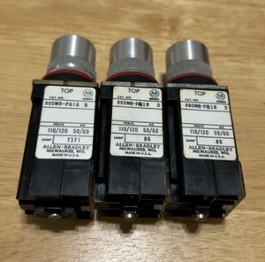 LOT OF 3 ALLEN-BRADLEY ILLUMINATED AMBER PUSH BUTTON 800MR-PA16AA SERIES D - Picture 1 of 3
