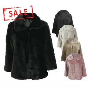 Giacca Cappotto Aperto Donna Moda Acrilico Spessa Pelliccia Finta Morbido Caldo - Foto 1 di 9