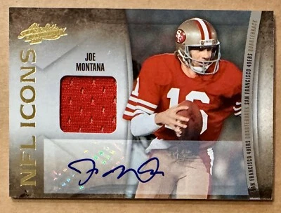 Joe Montana 2010 Panini Absolute Memorabilia NFL Icons GW parche automático # 11/15 SSP Foto 1 de 2