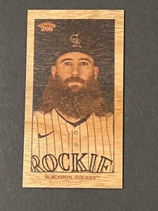 2023 Topps 206 High Series Rockies Charlie Blackmon - SSP Wood Stock /20 Copies