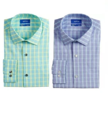  Men's Dress Shirt Apt. 9 Premier Flex Slim Fit  size M, L NEW - Image 1 of 3
