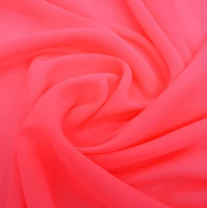 CHIFFON Stoff Koralle-Neon Delikat Durchsichtig Weich Meterware NEU - Bild 1 von 1